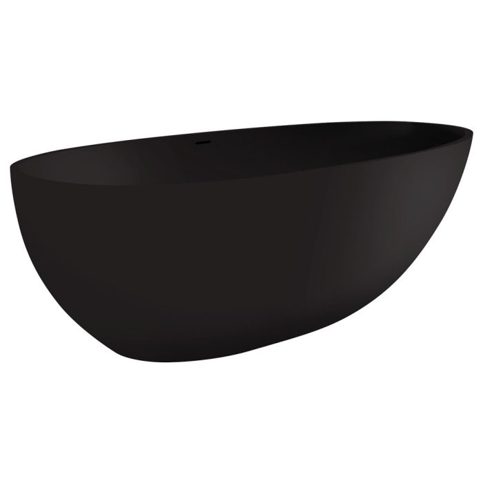 fienza Bahama Solid Surface Bath Matte Black 1700mm