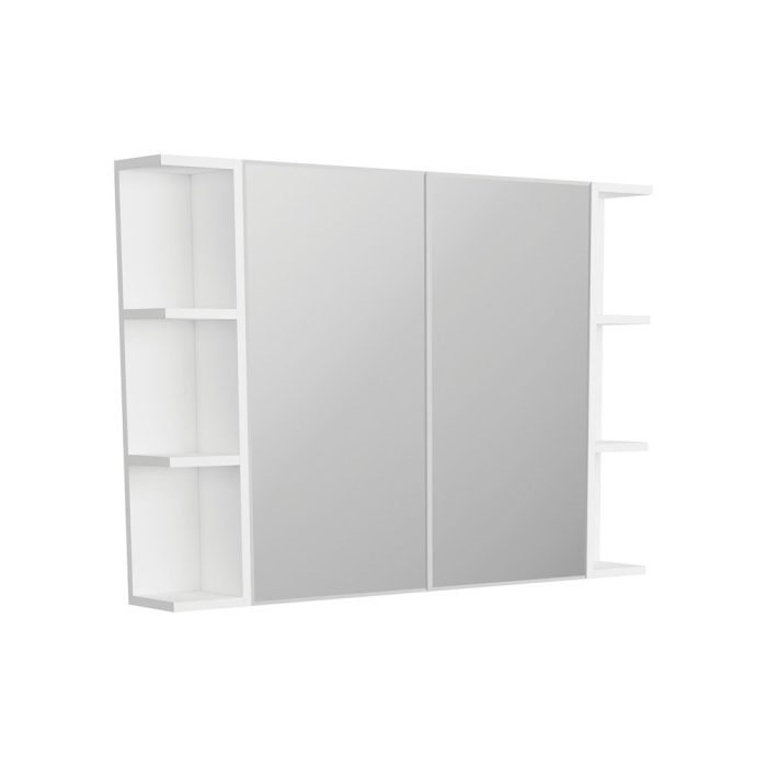 fienza Bevel Edge 750 Mirror Cabinet 2 Side Shelves
