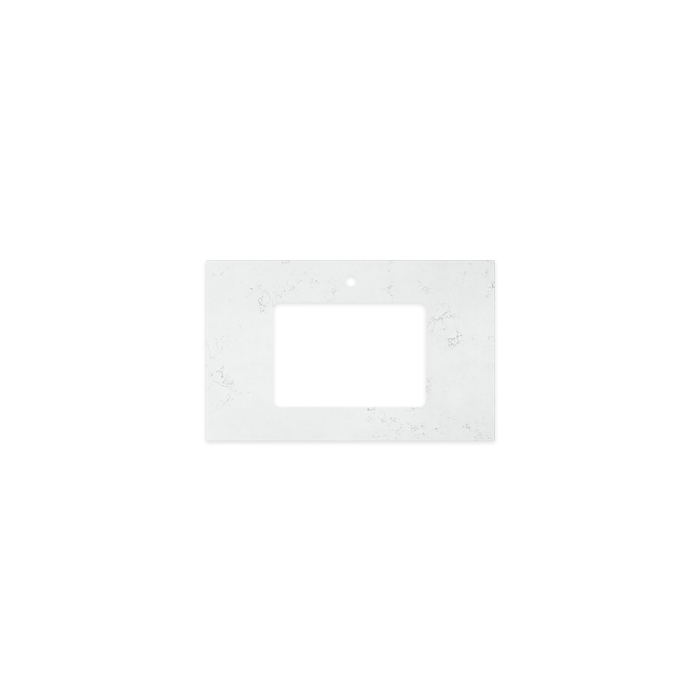 fienza Bianco Marble Silica Free Stone Top Rectangular Full Depth with Single Undermount Basin Hole & Tap Hole 750mm