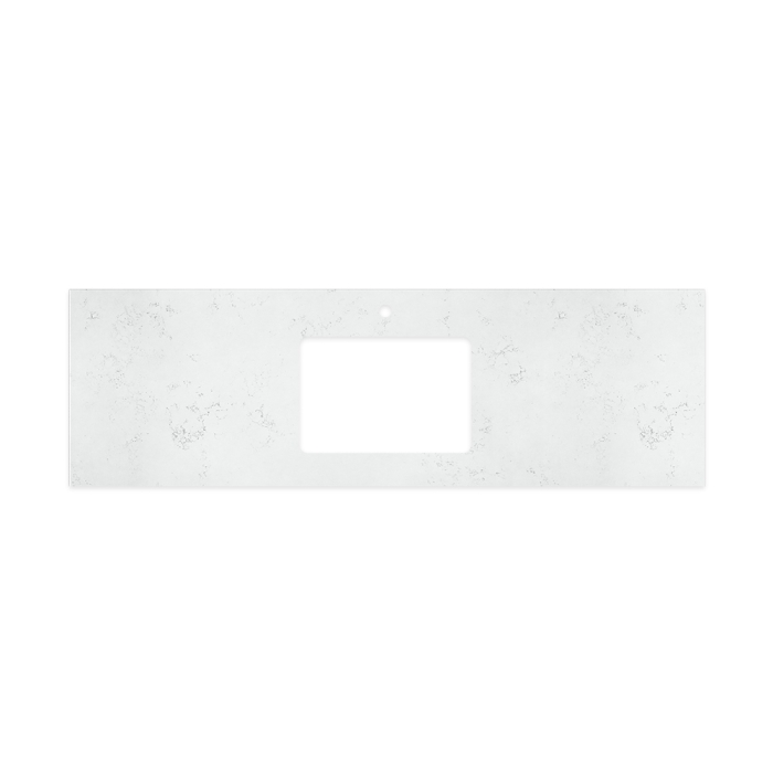 fienza Bianco Marble Silica Free Stone Top Rectangular Full Depth with Single Undermount Basin Hole & Tap Hole 1500mm