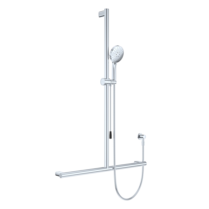 fienza Care Inverted T Rail Shower with Push/Pull Slider Chrome