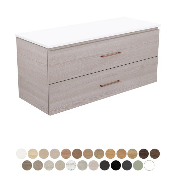 fienza Carmen All Drawer 1200 Double Bowl Wall Hung Vanity