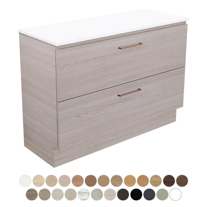 fienza Carmen All Drawer 1200 Single Bowl Floor Standing Vanity