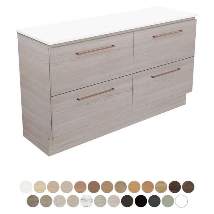 fienza Carmen All Drawer 1500 Single Bowl Floor Standing Vanity