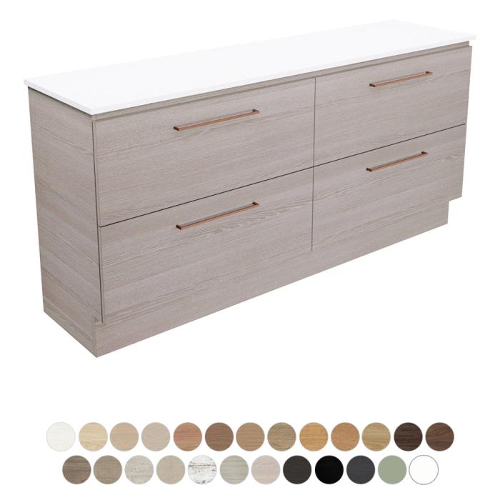 fienza Carmen All Drawer 1800 Double Bowl Floor Standing Vanity