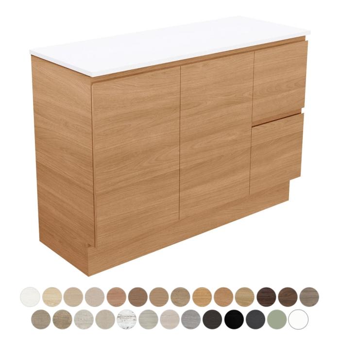 fienza Carmen Door & Drawer 1200 Single Bowl Floor Standing Vanity