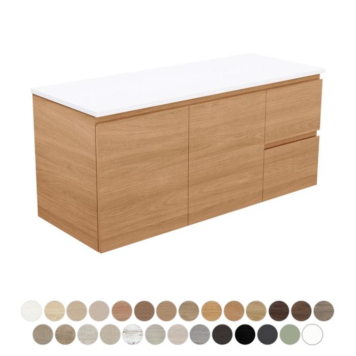 fienza Carmen Door & Drawer 1200 Single Bowl Wall Hung Vanity