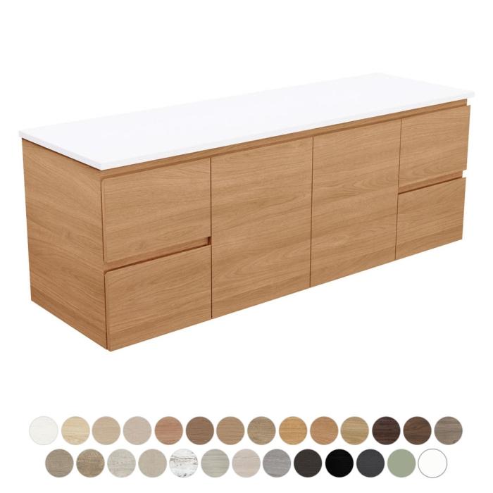 fienza Carmen Door & Drawer 1500 Single Bowl Wall Hung Vanity