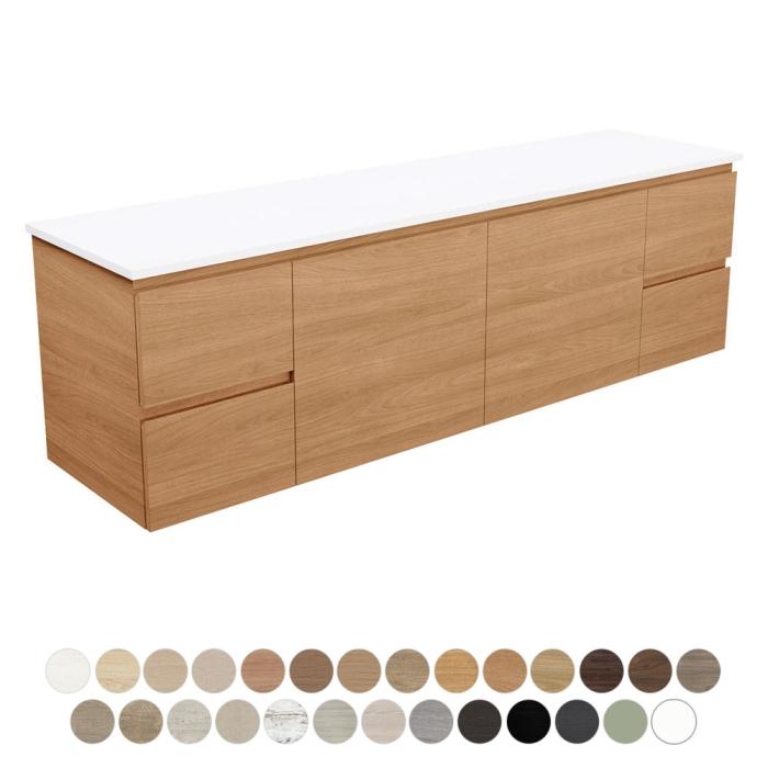 fienza Carmen Door & Drawer 1800 Double Bowl Wall Hung Vanity