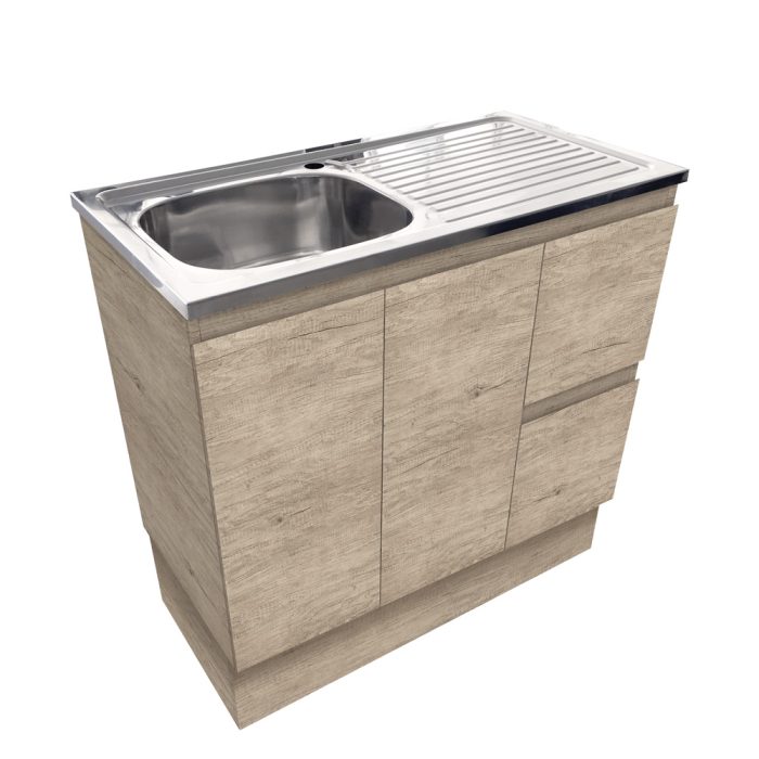 fienza Citi Edge Scandi Oak 900 Vanity on Kickboard