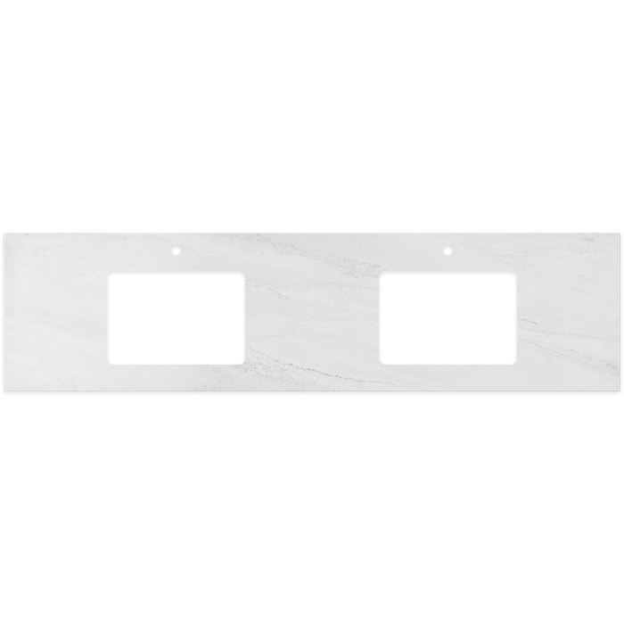 fienza Cloudburst Solid Surface Top Rectangular Full Depth with Double Undermount Basin Hole & Tap Holes 1800mm