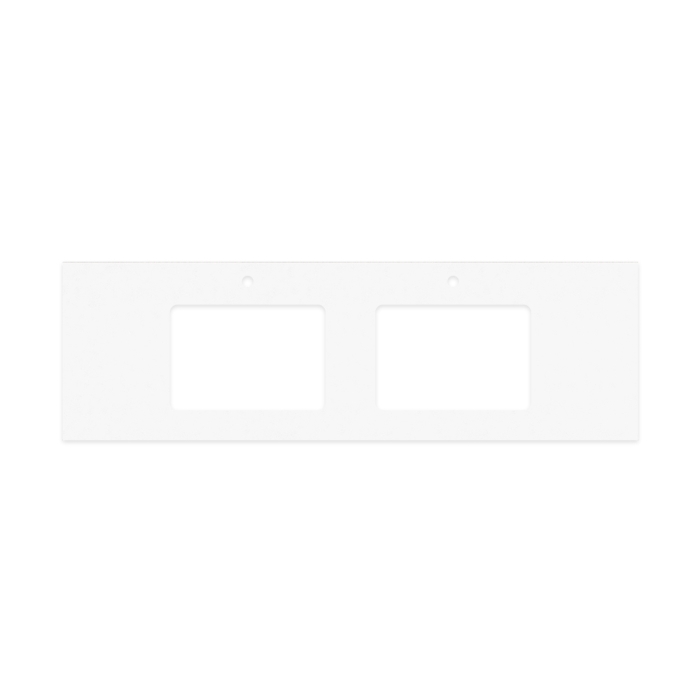 fienza Crystal Pure Silica Free Stone Top Rectangular Full Depth with Double Undermount Basin Hole & Tap Holes 1500mm