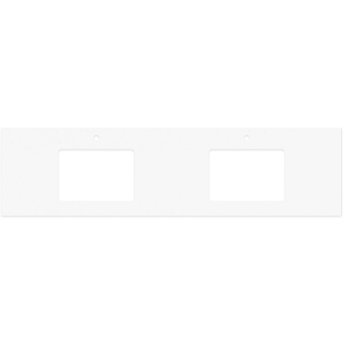 fienza Crystal Pure Silica Free Stone Top Rectangular Full Depth with Double Undermount Basin Hole & Tap Holes 1800mm