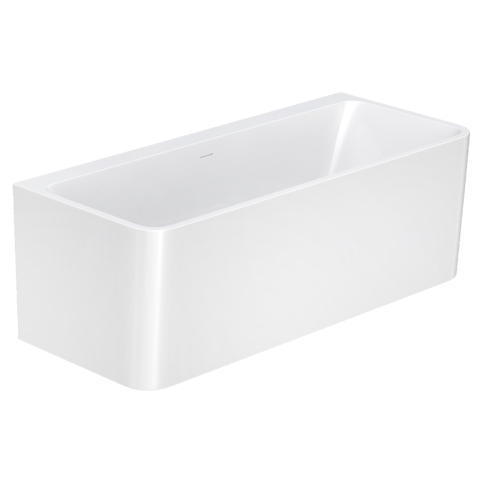 fienza Delta Back-To-Wall Acrylic Bath with Overflow 1700mm