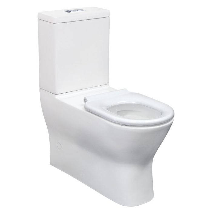 fienza Delta Care Back-to-Wall Toilet Suite White Seat Slim Buttons