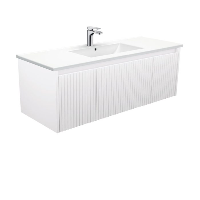 fienza Dolce Alina Satin White 1200 Wall-Hung Vanity