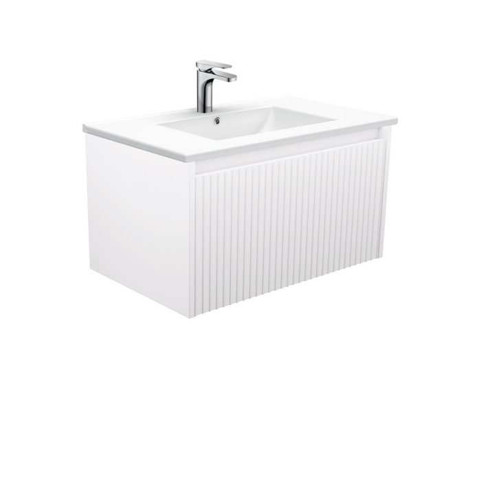 fienza Dolce Alina Satin White 750 Wall-Hung Vanity