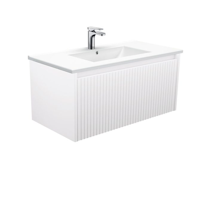 fienza Dolce Alina Satin White 900 Wall-Hung Vanity