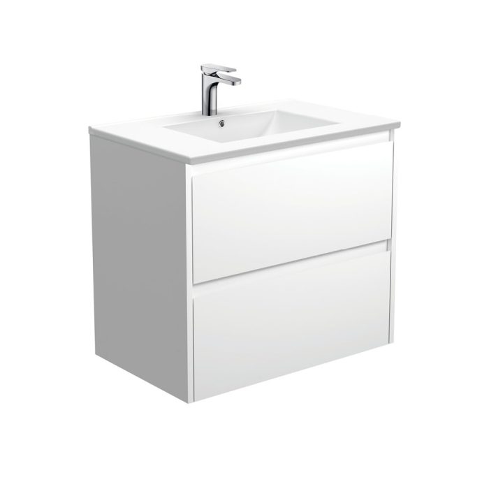 fienza Dolce Amato 750 Satin White Wall-Hung Vanity