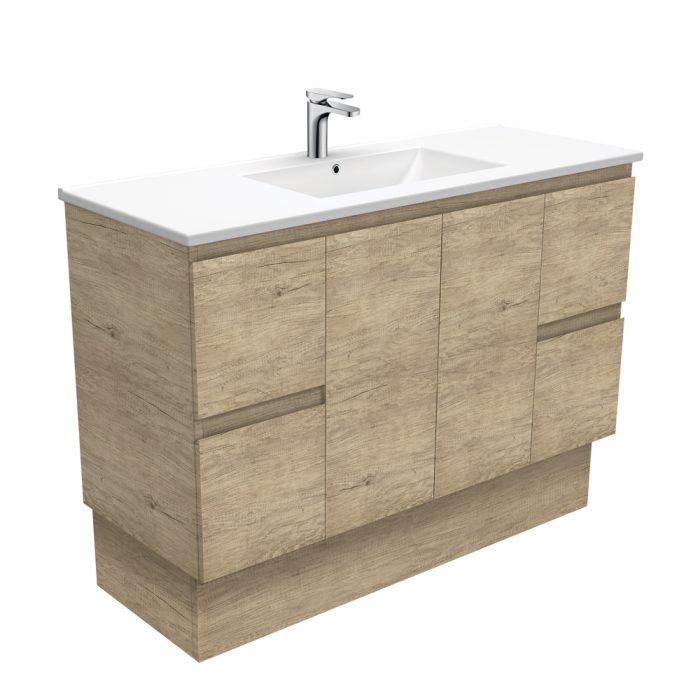 fienza Dolce Edge Scandi Oak 1200 Vanity On Kickboard