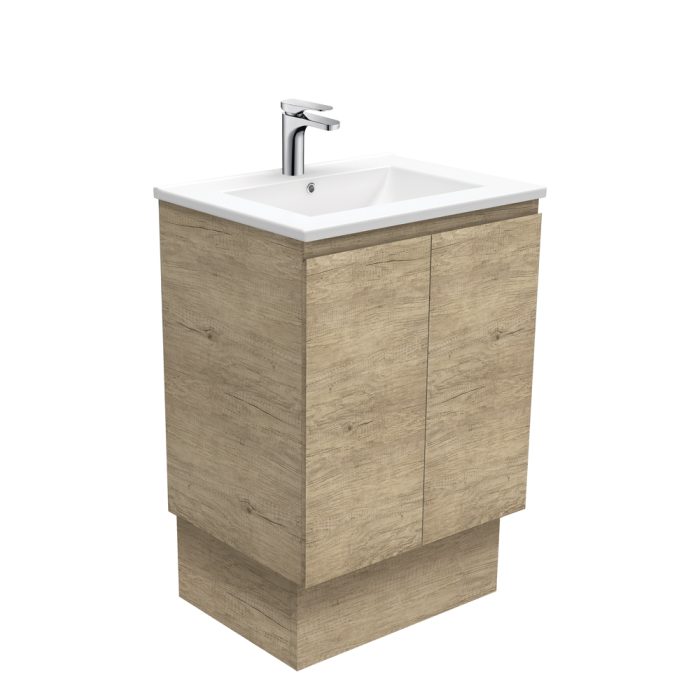 fienza Dolce Edge Scandi Oak 600 Vanity On Kickboard