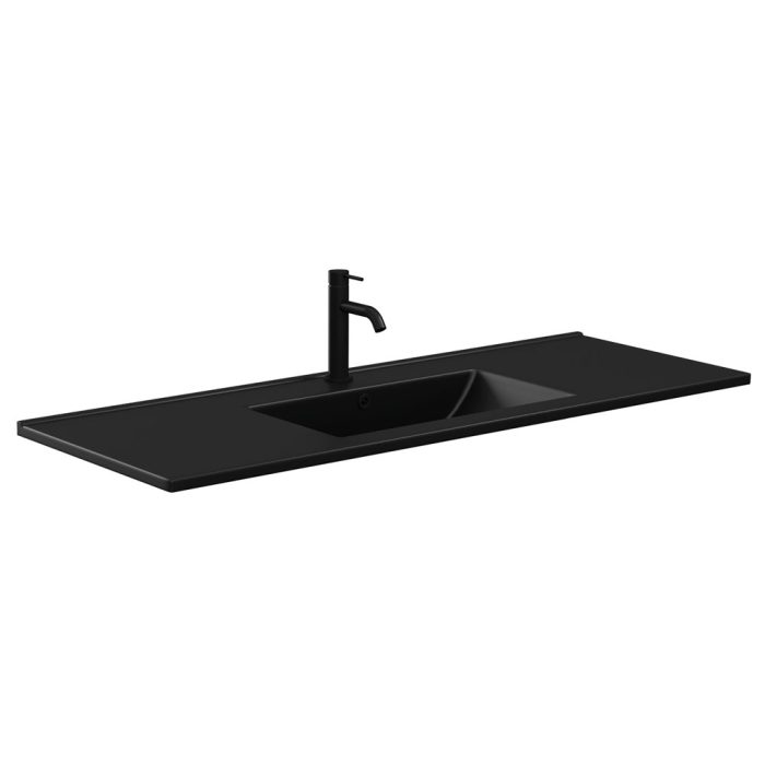 fienza Dolce Matte Black Full Depth Ceramic Basin Top 1200