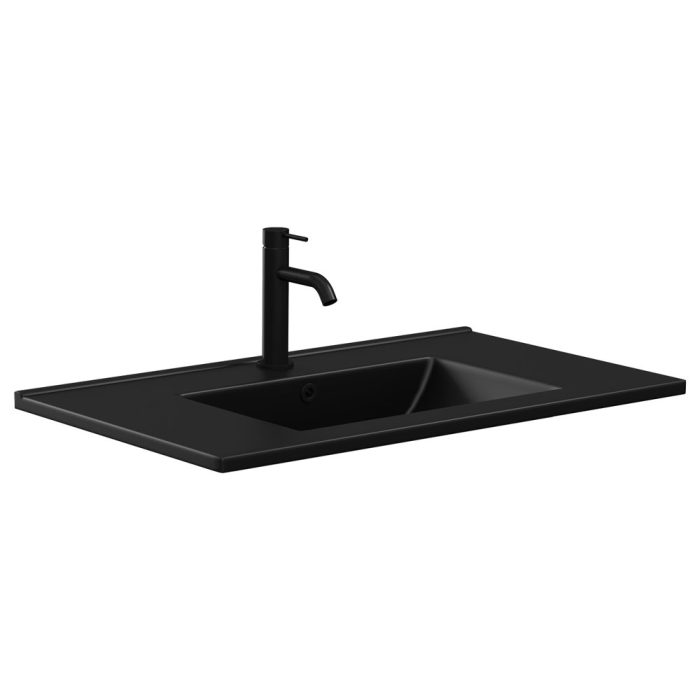 fienza Dolce Matte Black Full Depth Ceramic Basin Top 750