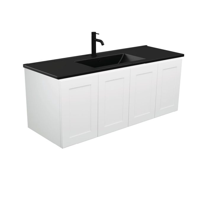 fienza Dolce Matte Black Mila 1200 Wall-Hung Vanity