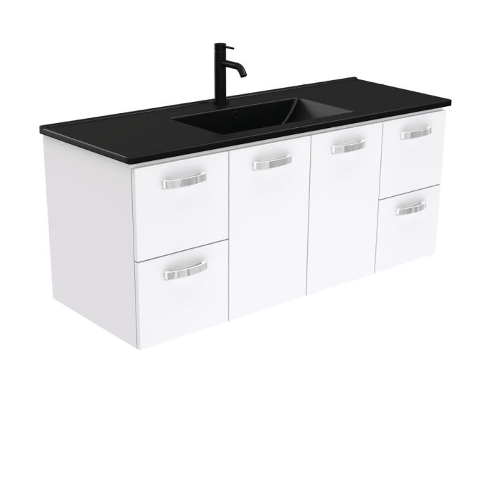 fienza Dolce Matte Black Unicab 1200 Wall-Hung Vanity