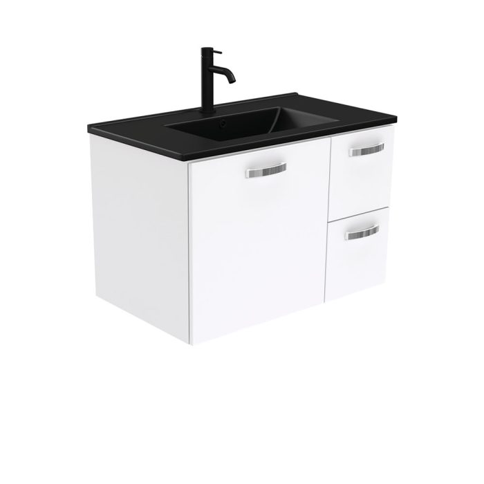 fienza Dolce Matte Black Unicab 750 Wall-Hung Vanity