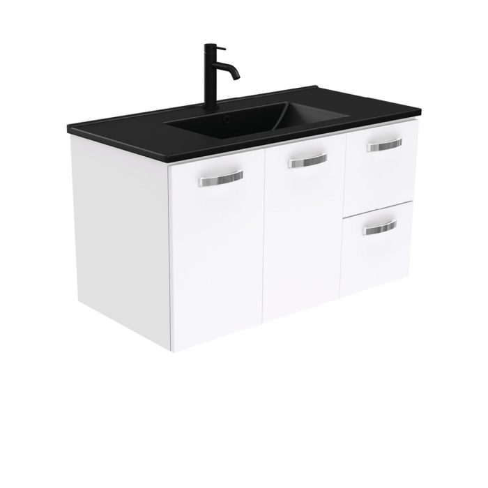 fienza Dolce Matte Black Unicab 900 Wall-Hung Vanity