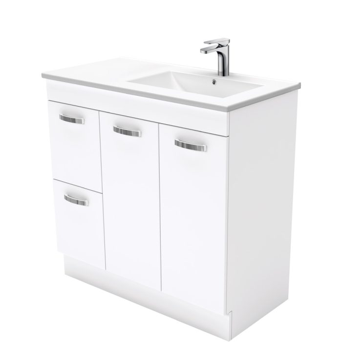fienza Dolce Unicab™ 900 Offset Vanity on Kickboard Right Basin