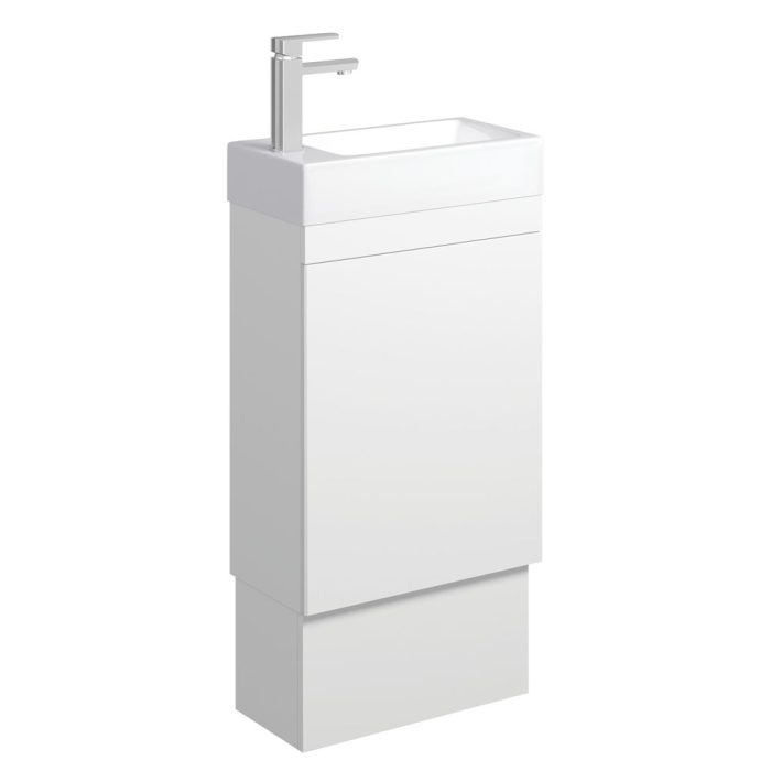 fienza Edge 450 Ensuite Vanity on Kickboard No Overflow Satin White