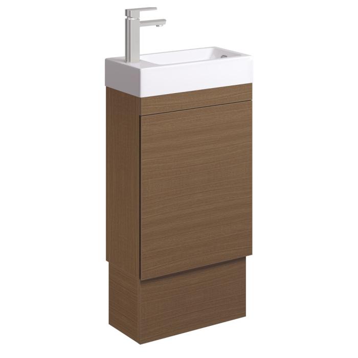 fienza Edge 450 Ensuite Vanity on Kickboard with Overflow Walnut