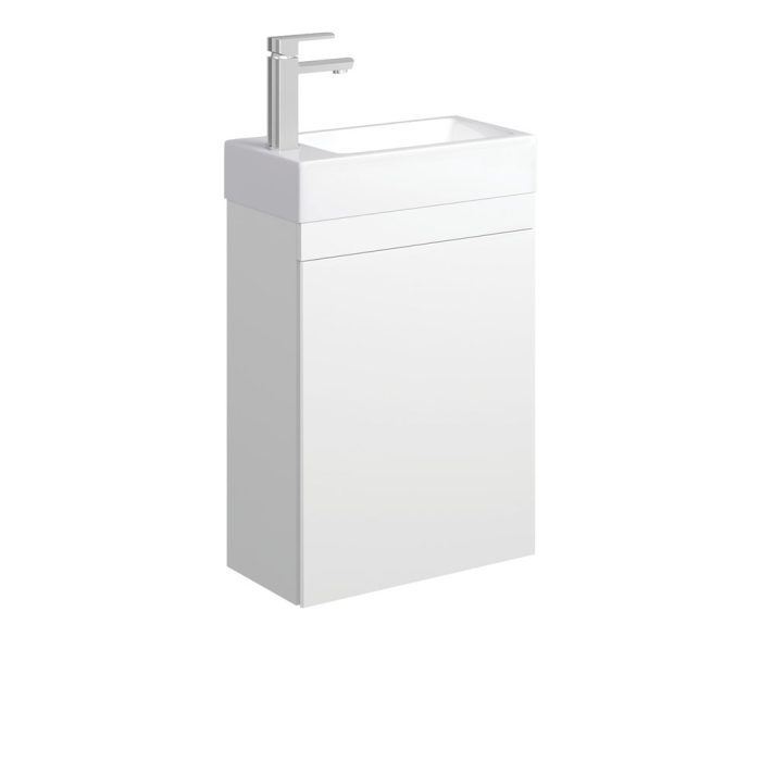 fienza Edge 450 Ensuite Wall-Hung Vanity No Overflow Satin White