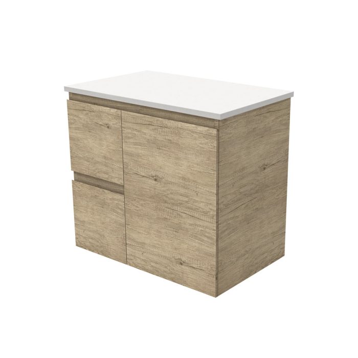 fienza Edge Scandi Oak 750 Wall-Hung Cabinet Left Hand Drawers