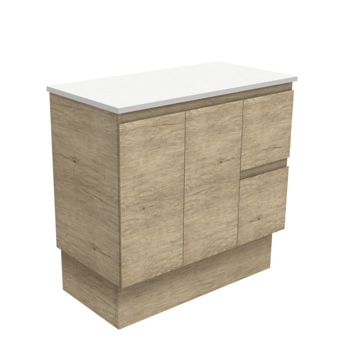 fienza Edge Scandi Oak 900 Cabinet on Kickboard Right Hand Drawers