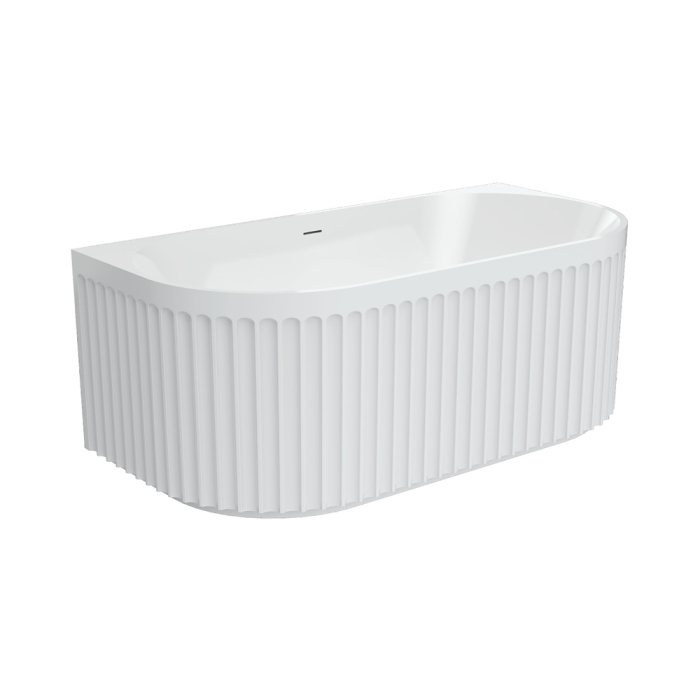 fienza Eleanor Back-To-Wall Acrylic Bath with Overflow 1500mm