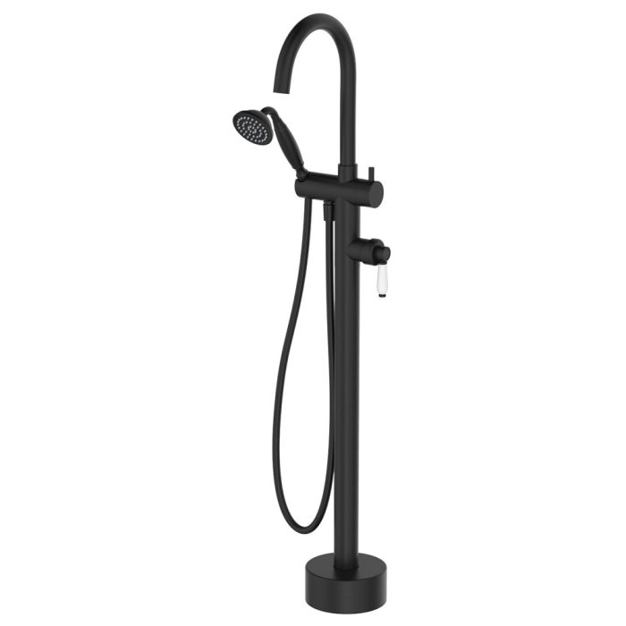 fienza Eleanor Floor Mixer & Shower Matte Black / Ceramic