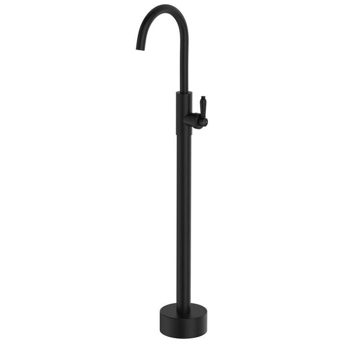 fienza Eleanor Floor Mounted Basin/Bath Mixer Matte Black / Matte Black