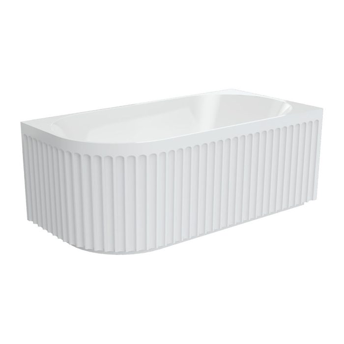 fienza Eleanor Fluted Left-Hand Acrylic Corner Bath 1500mm