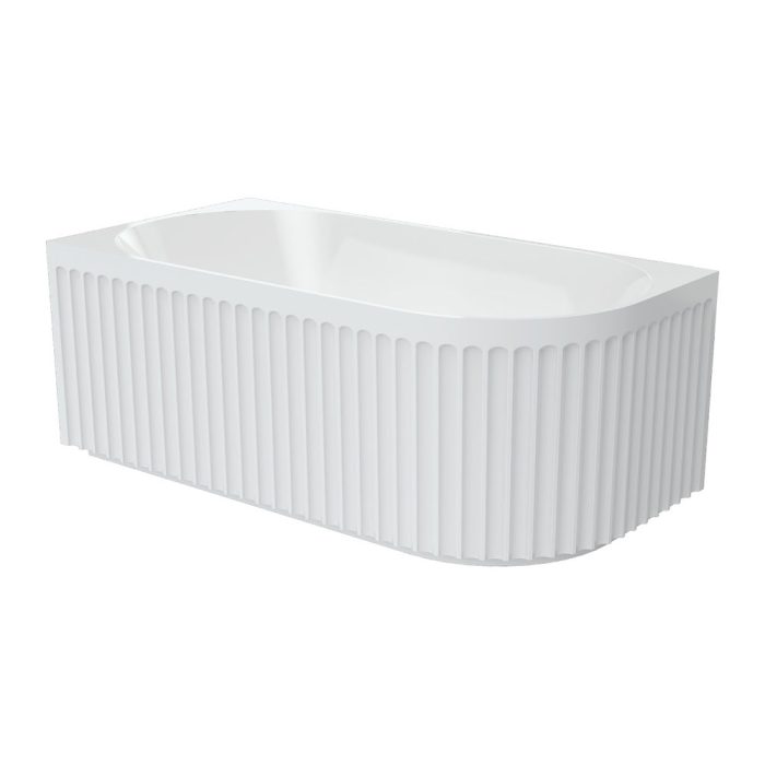 fienza Eleanor Fluted Right-Hand Acrylic Corner Bath 1500mm
