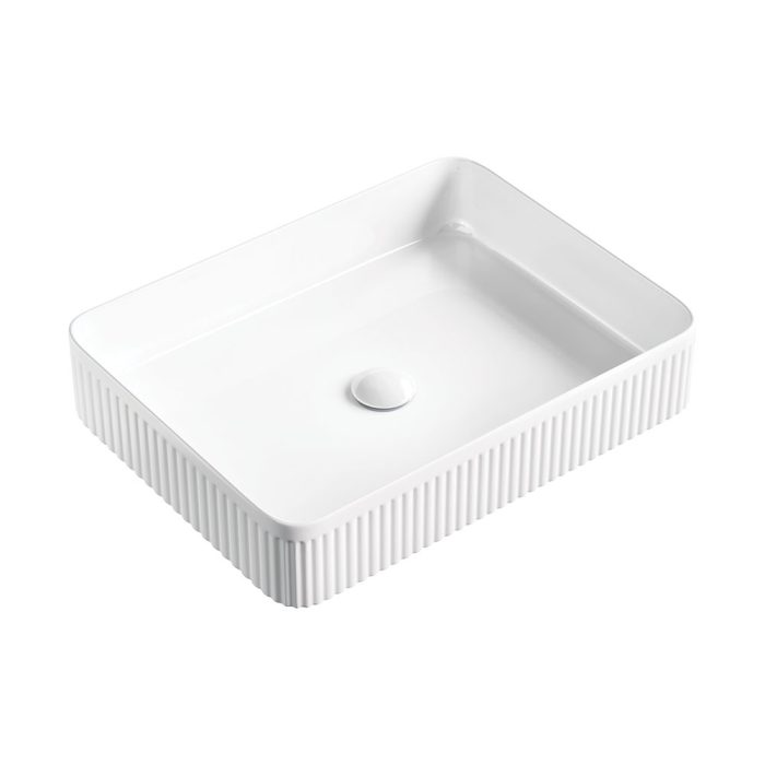 fienza Eleanor Rectangular Above Counter Fluted Basin