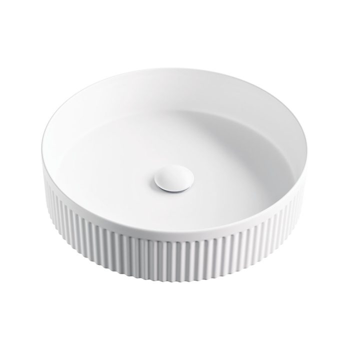 fienza Eleanor Round Above Counter Fluted Basin Matte White