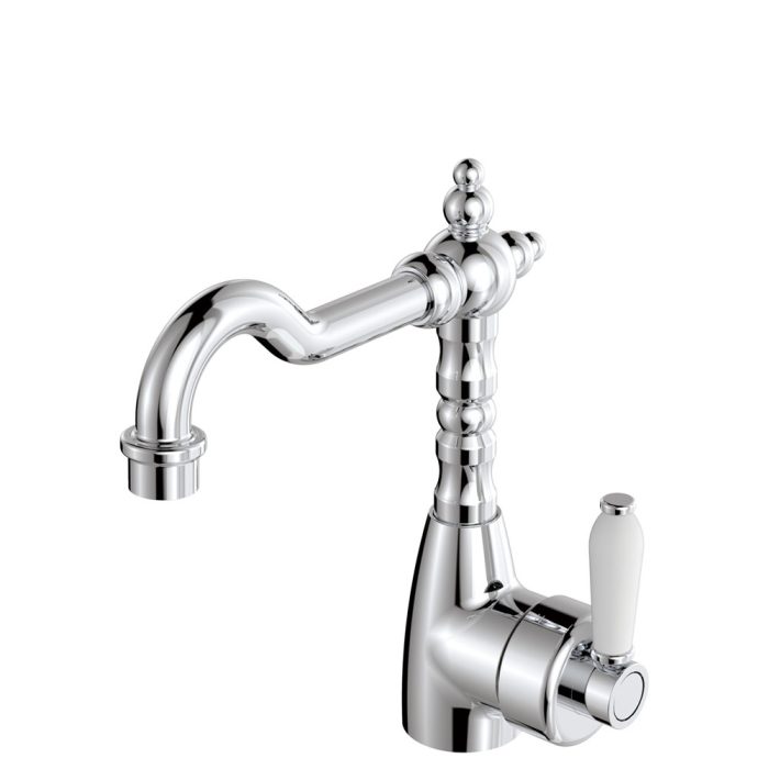 fienza Eleanor Shepherds Crook Basin Mixer Chrome / Ceramic