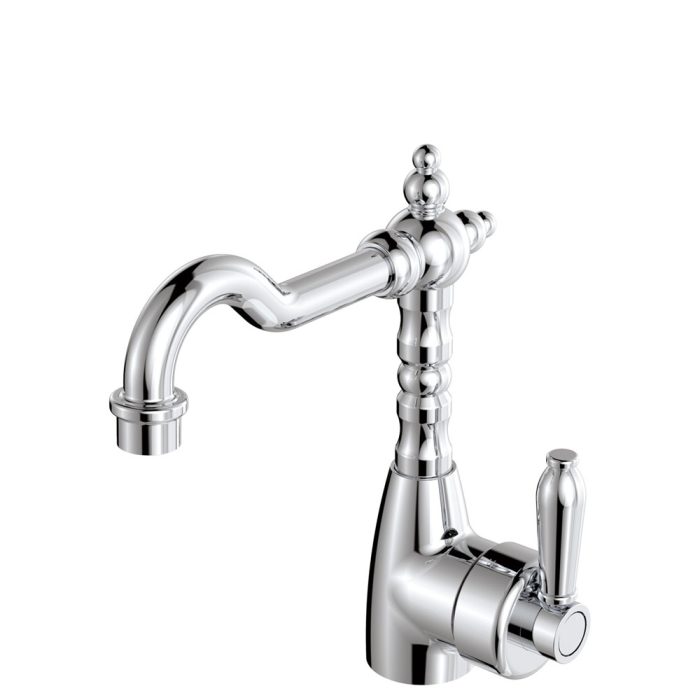 fienza Eleanor Shepherds Crook Basin Mixer Chrome / Chrome