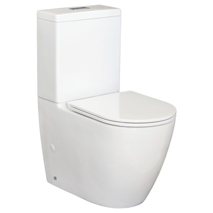 fienza Empire Back-to-Wall Toilet Suite Gloss White with Slim Seat