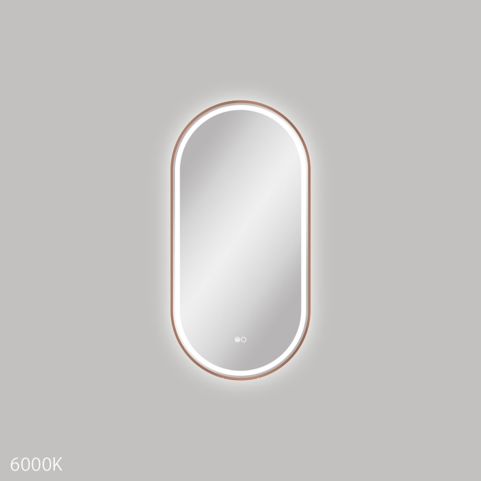 fienza Empire LED Brushed Copper Framed Mirror 450 x 900mm