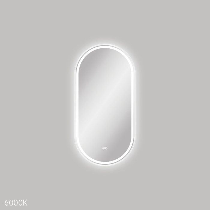 fienza Empire LED Matte White Framed Mirror 450 x 900mm