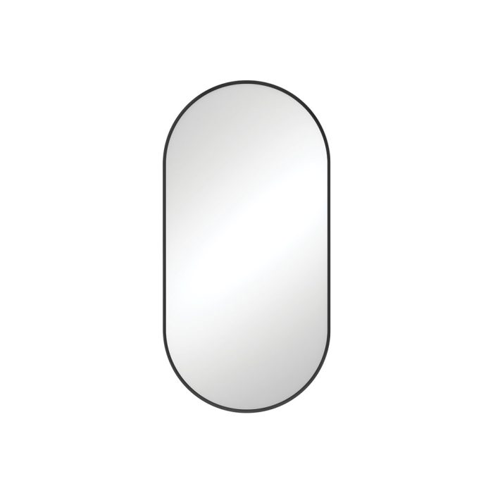 fienza Empire Matte Black Framed Mirror 450 x 900mm